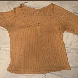 Aeropostale Tan Ribbed Top